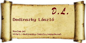 Dedinszky László névjegykártya